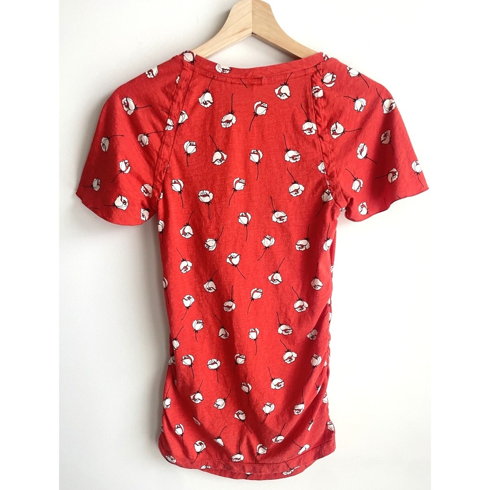 Anthropologie Ric Rac Top Womens Size Small Red Roses - Picture 3 of 3